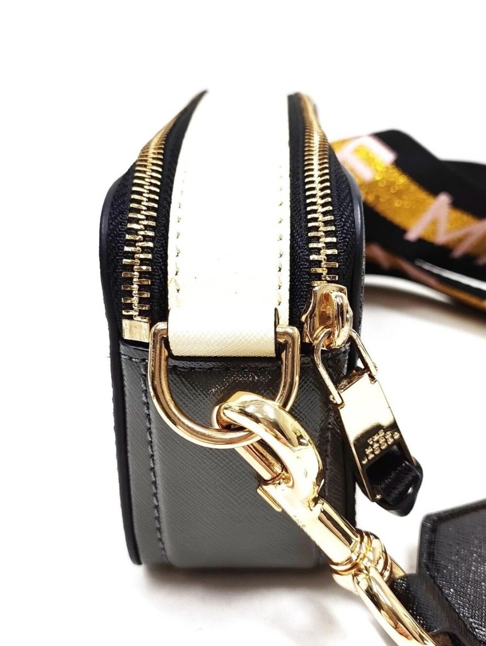 Marc Jacobs Black Crossbody Camera Bag with Gold Hardware and Logo Strap - Picture 3 of 11